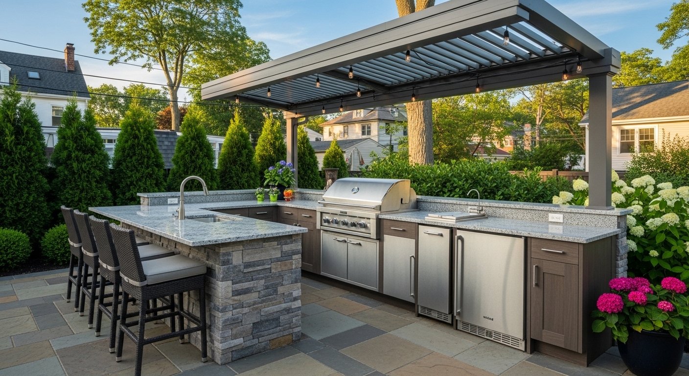 Outdoor kitchen installation in Shelton, CT