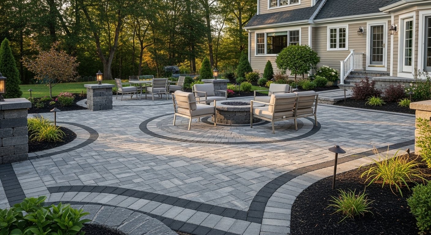Paver patio installation project in Shelton, CT